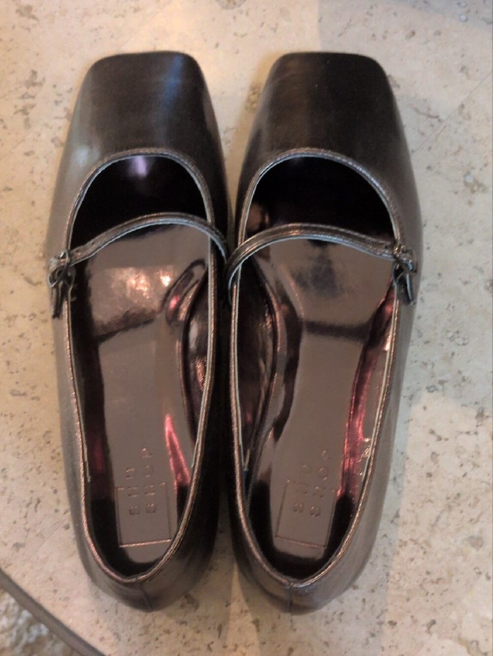 9 Shu Shop Adele Metallic Pewter Mary Jane Ballerina Flats - Picture 12 of 14